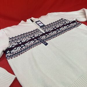 IZOD Winter Sweater / XXL TTG / Fair Isle /‎ Quarter Zip / Pullover / Cream